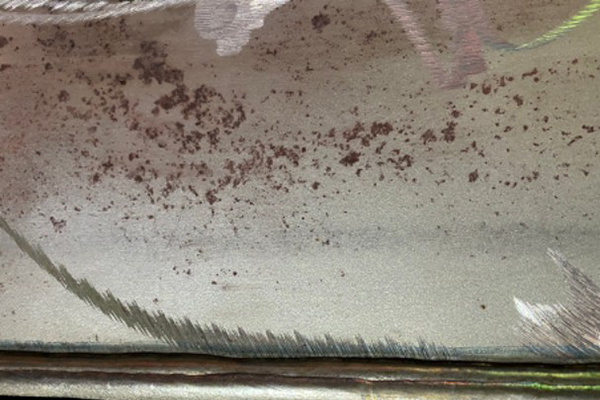 Example of MIC Corrosion of tank internal surface